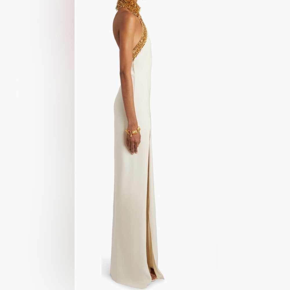 Tom Ford beaded fringe halter gown size 38 - Picture 2 of 16